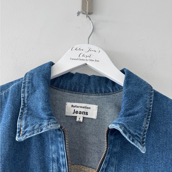 REFORMATION Loeb Denim Mini Dress 6 - Picture 3 of 4